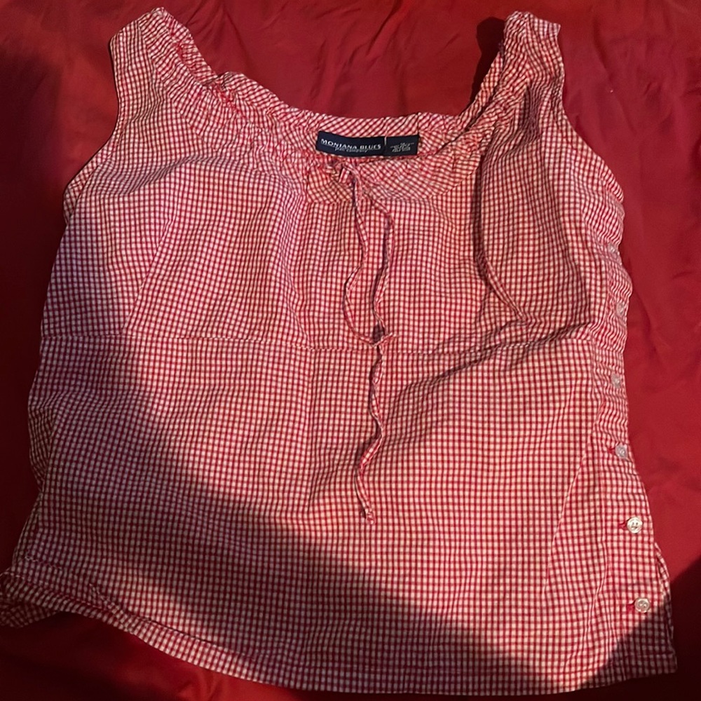 Vintage red gingham crop top
